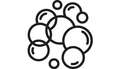 Abstract cluster of simple, clean bubbles floating and overlapping