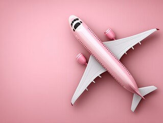 A Pink Airplane Toy Rests On A Solid Pink Surface Isolated From All Distractions