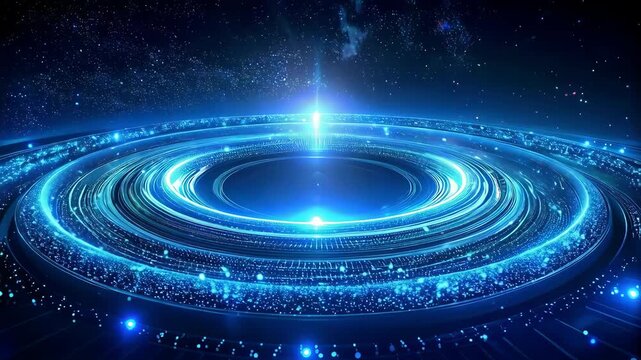 Blue glowing particles futuristic technology abstract background