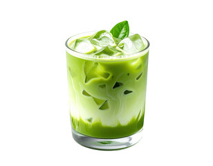 A refreshing iced matcha drink