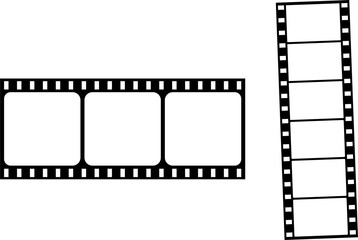 film strip, film reel movie vector art, film strip frame silhouette vector illustration Old film reel with its imperfections. Black and white film reel icon for cinema or movie film strip reel