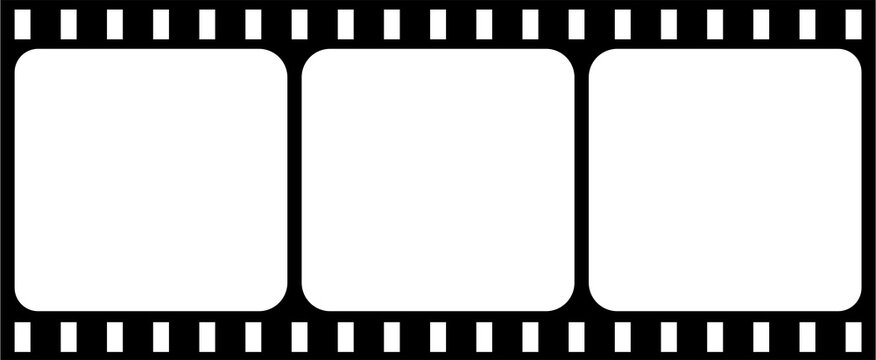 film strip, film reel movie vector art, film strip frame silhouette vector illustration Old film reel with its imperfections. Black and white film reel icon for cinema or movie film strip reel