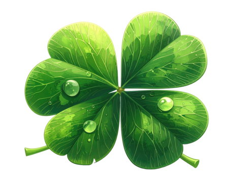 Detailed illustration of a four-leaf clover