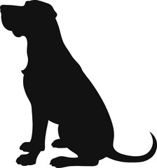 Elegant dog profile in black a striking silhouette on transparent background
