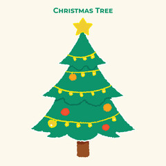 Decorated Christmas Tree Holiday Graphic