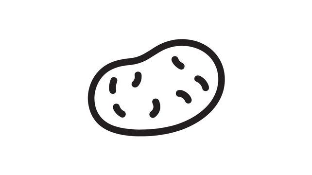 Simple line illustration of a potato on a white background