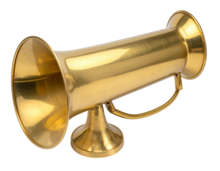 Polished gold-colored decorative vessel