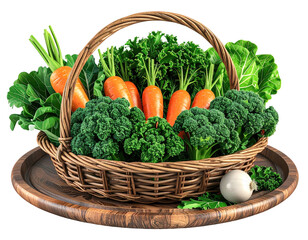 Fresh vegetables in a woven basket