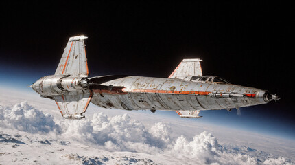 Futuristic Cargo Ship in Flight