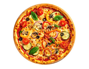 Freshly baked vegetable pizza
