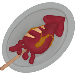 Fat squid on a plate