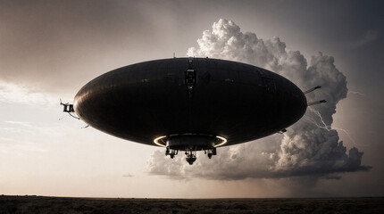 Futuristic Cargo Ship in Flight