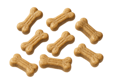 Small dental dog training treats designed to minimize tartar and promote pet oral health.