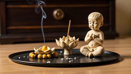 Zen little monk and aromatherapy ornaments