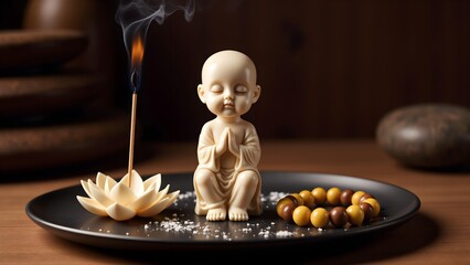 Zen little monk and aromatherapy ornaments