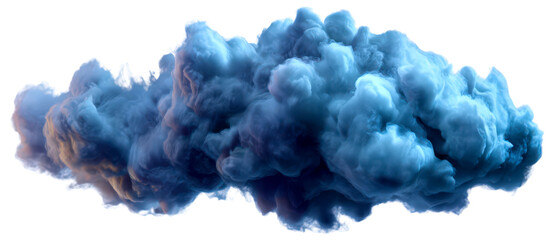 Fototapeta premium Blue Smoke Cloud Isolate on Transparent Background, cutout, png