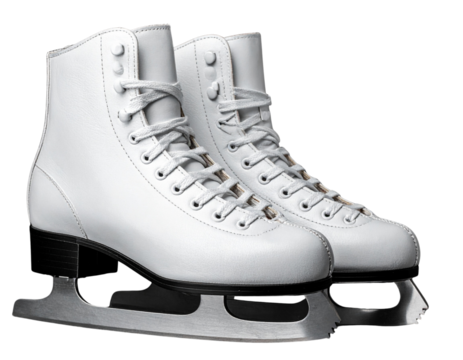 Classic White Ice Skates with Silver Blades