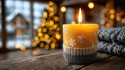 Warm candlelight creates a cozy atmosphere for lonely hearts on Christmas evening