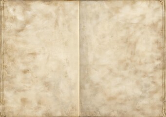 Antique blank pages in a faded book, ideal for backgrounds or textures in various projects.