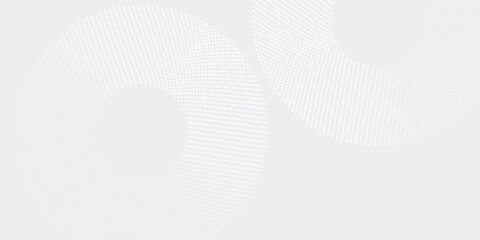 Dot white glowing geometric lines on gray background. Modern shiny blue circle lines pattern simple modern art