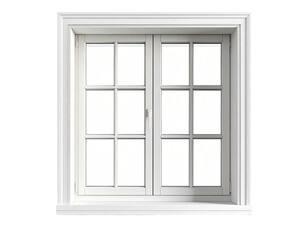 A white window with a classical frame
