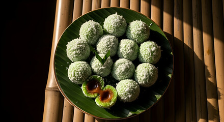 Delectable Asian Treats: A Close-Up Presentation of Indonesian Dessert On A Plate