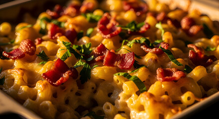 Delectable Bacon Infused Macaroni and Cheese Culinary Masterpiece Delightful Dish