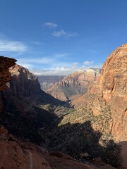 View from canyon overlook trail view point, Zion canyon.