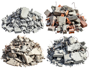 Four piles of construction debris (1)