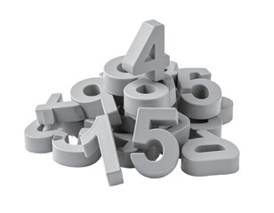 Pile of 3D numbers
