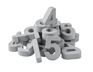 Pile of 3D numbers