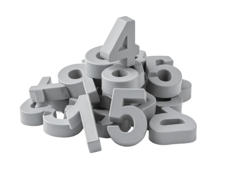 Pile of 3D numbers
