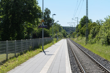 Empty Train Platform on a Sunny Day