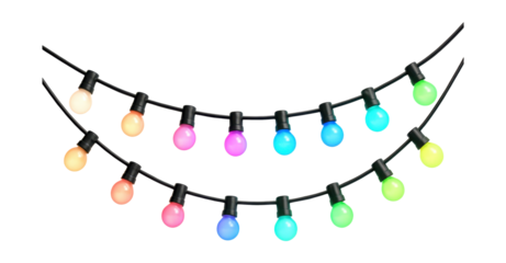 Color-changing LED string lights, ideal for creating ambiance on a modern balcony.