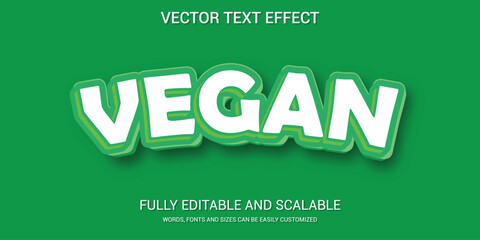 VEGAN Text Effect Fully Editable Vector