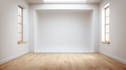 Bright and Airy Empty Room with Wooden Floor and Large Windows Perfect for Interior Design, Photography and Art Projects