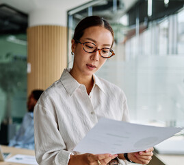 Group of young business people having a meeting or presentation and seminar in the office. Portrait...