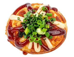 Oval-shaped savory food