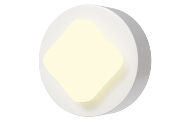 3d ai generate app icon. prompt tool concept. Minimal cartoon badge token button for app icon ui. isolated on white background. 3d render.