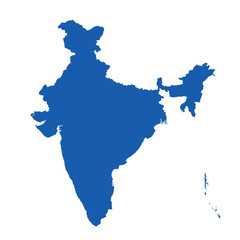 Obraz premium Map of Indiia, sign silhouette. World Map Globe. Vector Illustration isolated on white background. Asian continent.