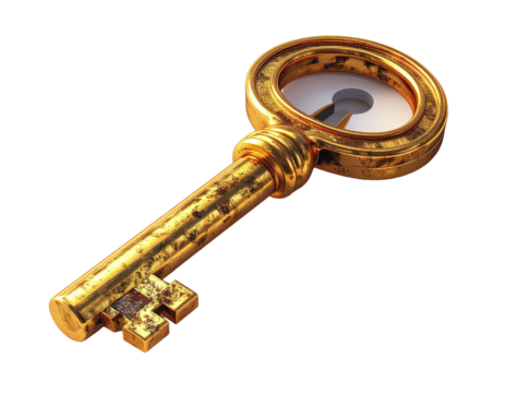 Golden antique key (1)