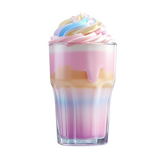 Colorful Creamy Milkshake with Whipped Cream and Swirls of Flavor