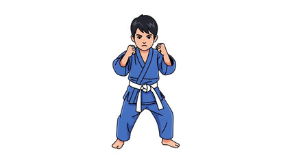 Taekwondo Athletes Vector Illustration – Martial Arts Action Pose