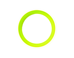 Bright lime green ring on black background