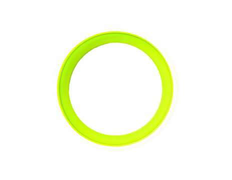 Bright lime green ring on black background