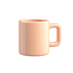 Elegant Peach Coffee Mug Isolated on White Background for Design