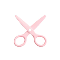 Pink Scissors with Soft Grip Handles on a White Background