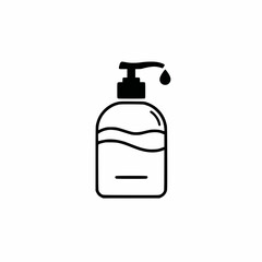 Fototapeta premium black and white hand sanitizer symbol, bottle with drop, minimal vector