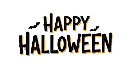 Happy Halloween creative word art on white background
