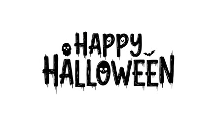 Happy Halloween creative word art on white background